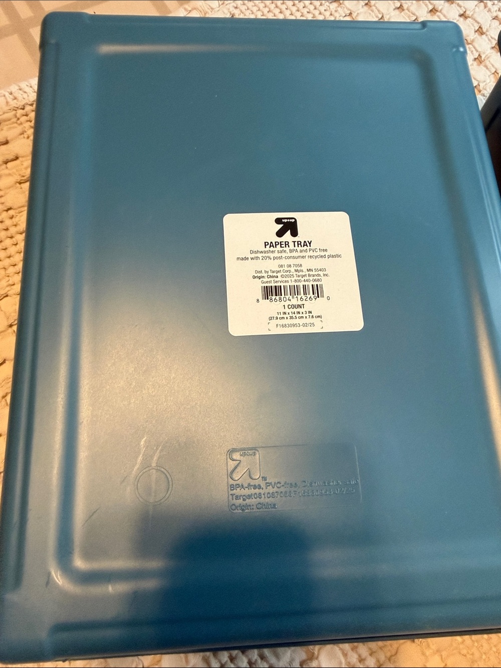 Target Blue Plastic Paper Tray - Desktop Document Organizer